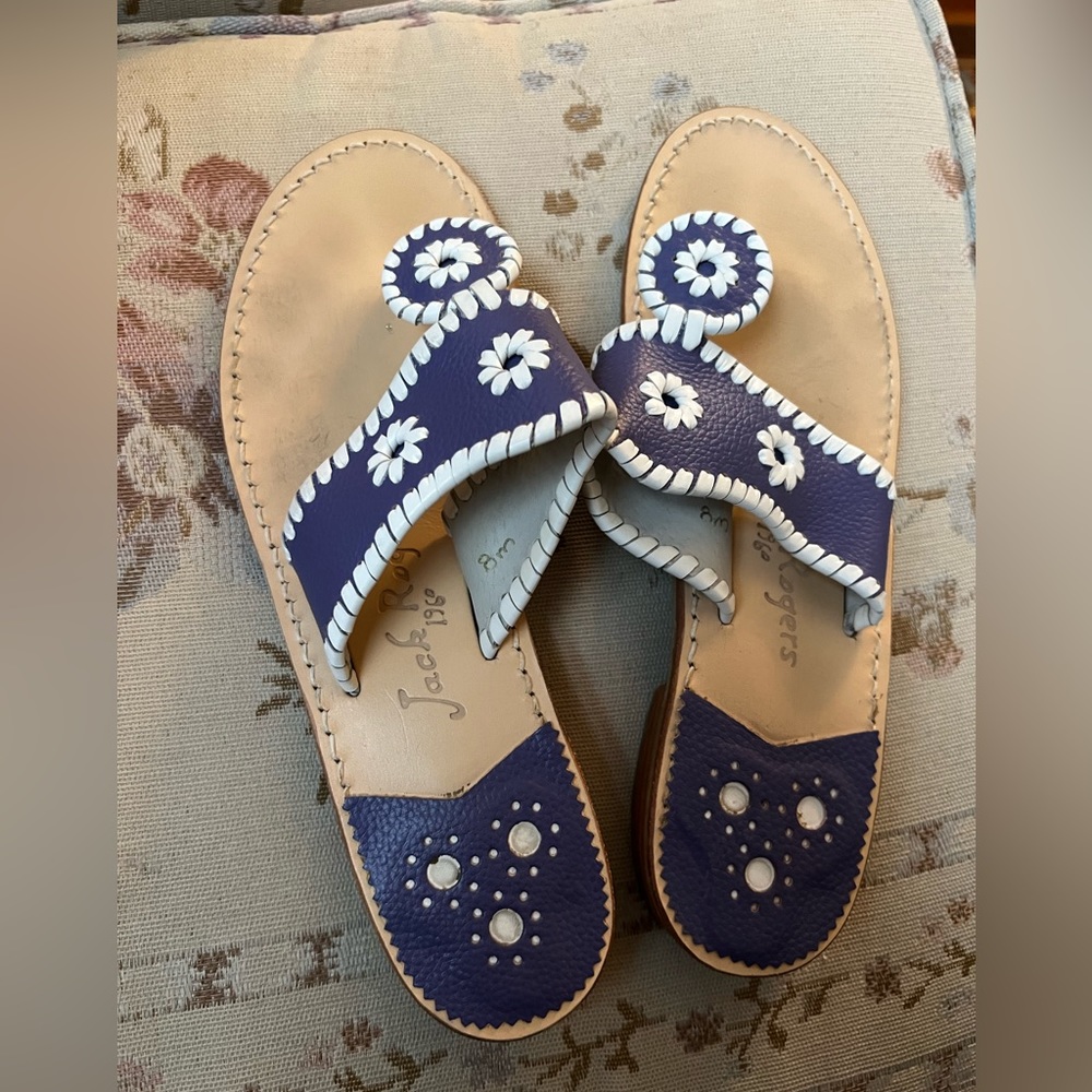 Jack Rogers Jacks Size 8 Purple and White